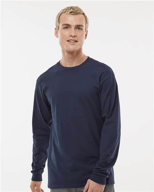 Navy Heavyweight Jersey Long Sleeve T-Shirt - 291