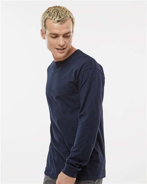 Navy Heavyweight Jersey Long Sleeve T-Shirt - 291