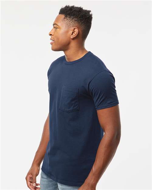 Navy Heavyweight Jersey Pocket T-Shirt - 293