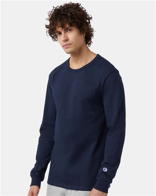 Navy Heritage Jersey Long Sleeve T-Shirt - T453