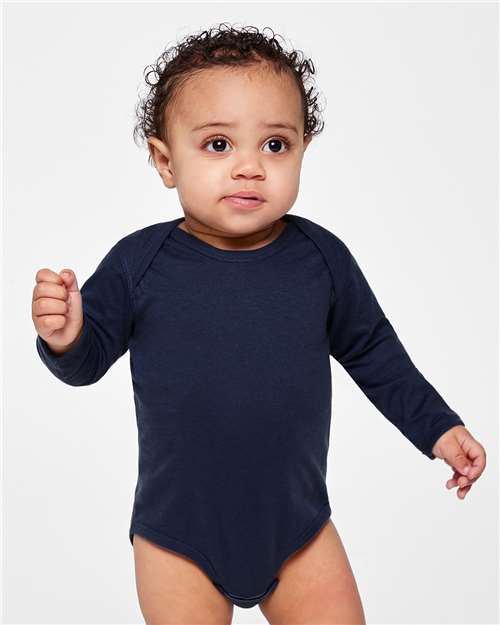 Navy Infant Fine Jersey Long Sleeve Bodysuit - 4421