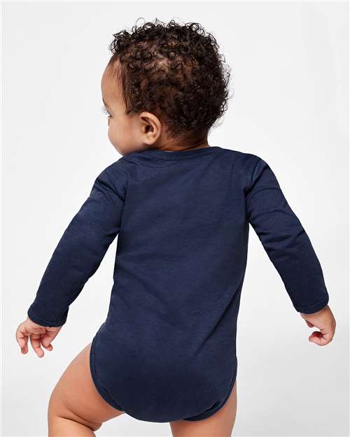 Navy Infant Fine Jersey Long Sleeve Bodysuit - 4421
