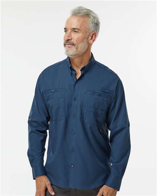 Navy Kitty Hawk Performance Long Sleeve Fishing Shirt - 702