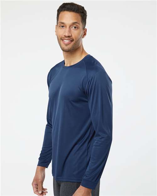 Navy Long Islander Performance Long Sleeve T-Shirt - 210