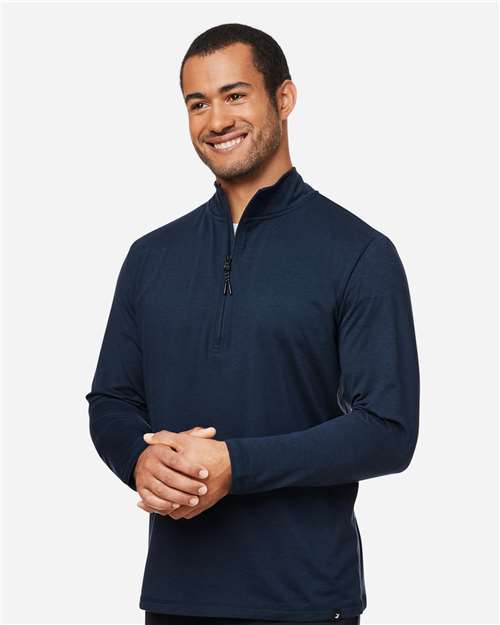 Navy Marble Marbled Jersey Fairway Quarter-Zip Pullover - MDP1772