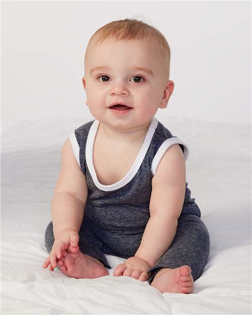 Navy Melange Infant Harborside Mélange Tank Romper - 4492