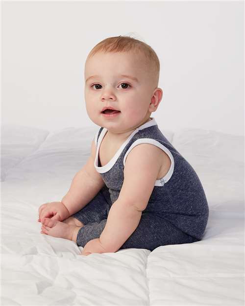 Navy Melange Infant Harborside Mélange Tank Romper - 4492