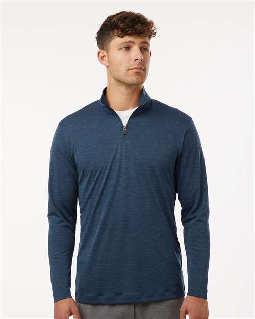Navy Melange Performance Mélange Quarter-Zip Pullover - 4HM700