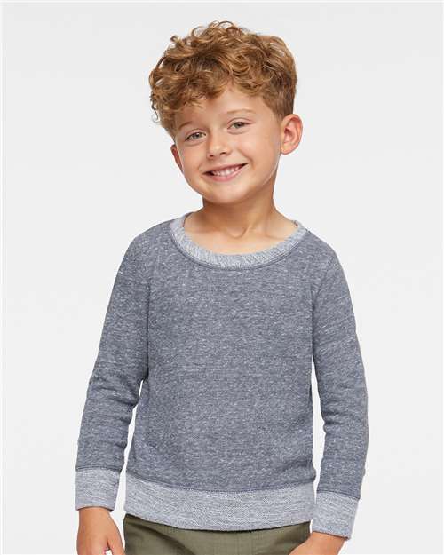 Navy Melange Toddler Harborside Mélange French Terry Crew - 3379