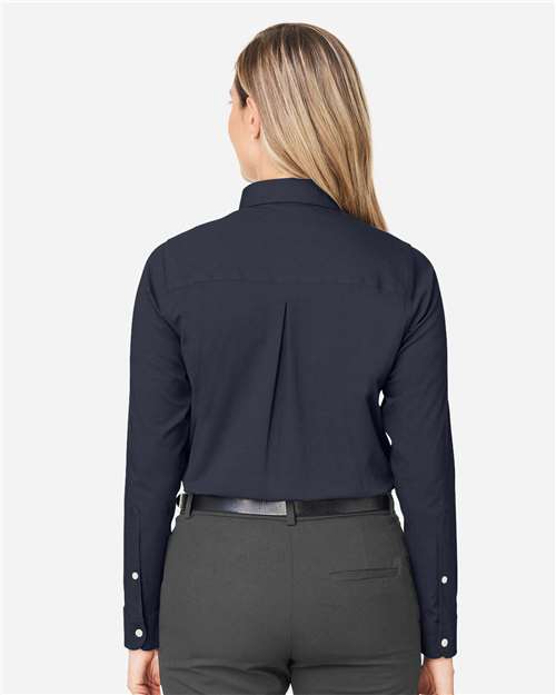 Navy Melange Women's CrownLux Performance® Spencer Poplin Dress Shirt - DG505W