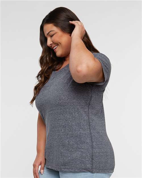 Navy Melange Women's Harborside Mélange V-Neck Tee - 3591