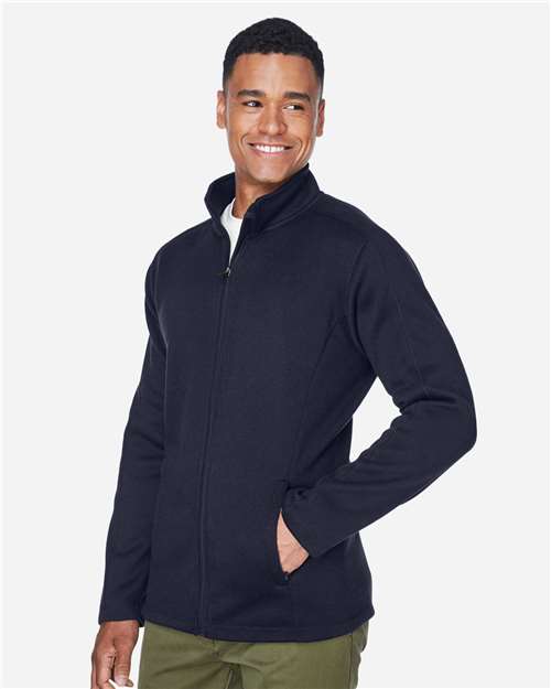 Navy Men's Bristol Full-Zip Sweater Fleece Jacket - DG793