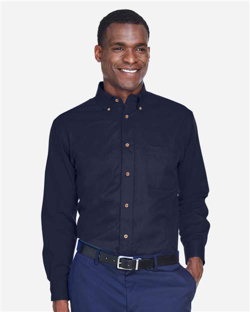 Navy Men's Easy Blend™ Long Sleeve Twill Shirt - M500