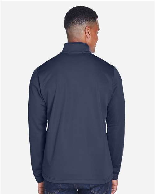 Navy/ Navy Heather Men's Newbury Colorblock Mélange Fleece Full-Zip jacket - DG796