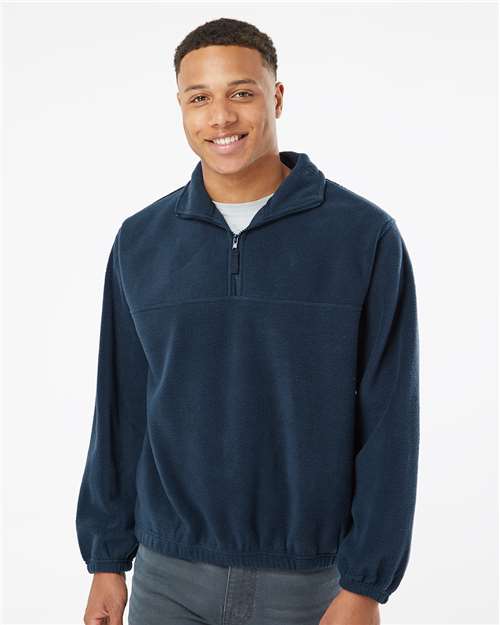 Navy Polar Fleece Quarter-Zip Pullover - 3052