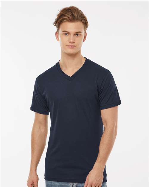 Navy Poly-Rich V-Neck T-Shirt - 207