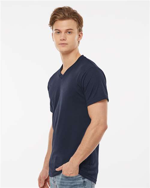 Navy Poly-Rich V-Neck T-Shirt - 207
