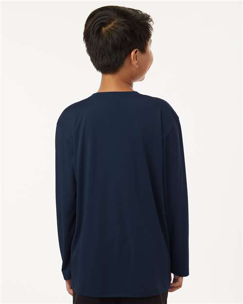 Navy Pro-Lock Youth Performance Long Sleeve T-Shirt - 48400Y