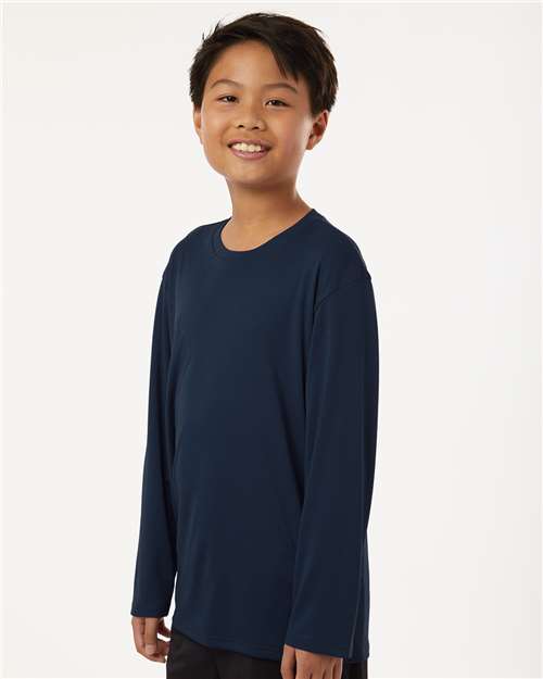 Navy Pro-Lock Youth Performance Long Sleeve T-Shirt - 48400Y