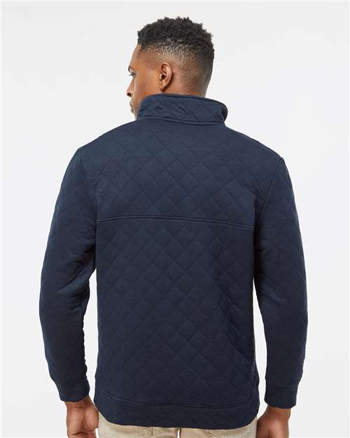 Navy Quilted Snap Pullover - 8890