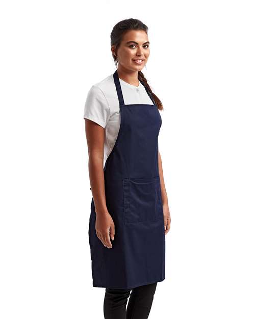 Navy Recycled Bib Apron with Pocket - RP154