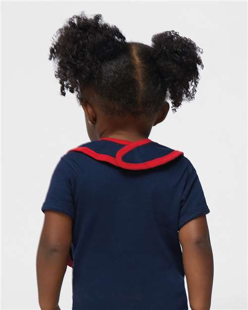 Navy/ Red Infant Contrast Trim Premium Jersey Bib - 1004