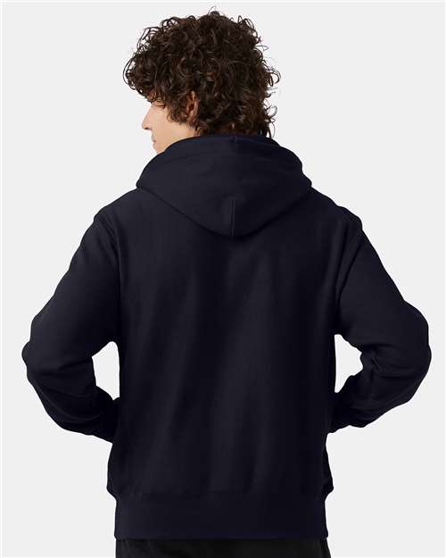 Navy Reverse Weave® Hooded Sweatshirt - S101