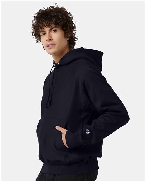 Navy Reverse Weave® Hooded Sweatshirt - S101