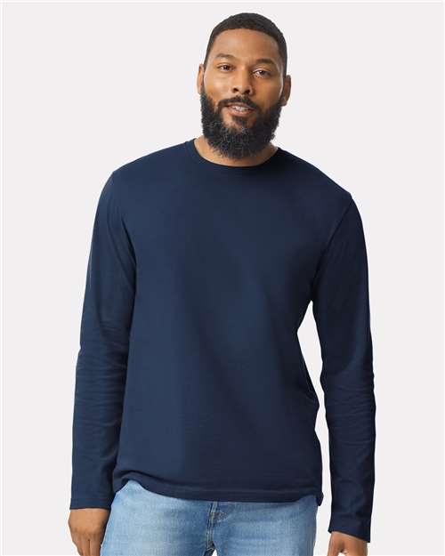 Navy Softstyle® Long Sleeve T-Shirt - 64400