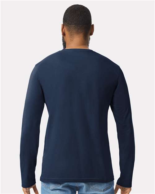 Navy Softstyle® Long Sleeve T-Shirt - 64400