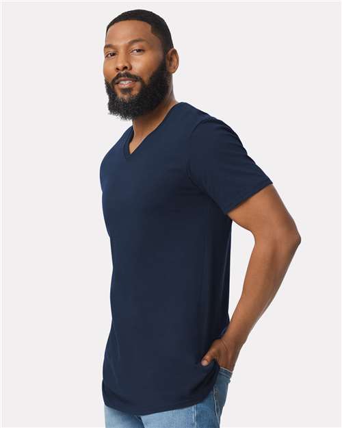 Navy Softstyle® V-Neck T-Shirt - 64V00