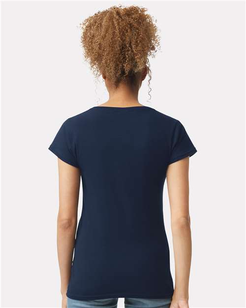 Navy Softstyle® Women’s V-Neck T-Shirt - 64V00L