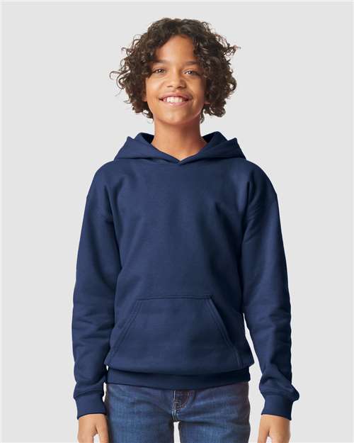 Navy Softstyle® Youth Midweight Hooded Sweatshirt - SF500B