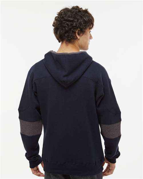 Navy Sport Lace Colorblocked Fleece Hooded Sweatshirt - 8832