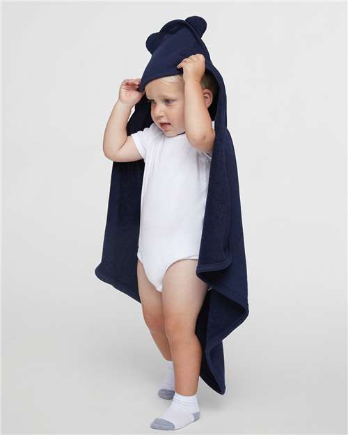 Navy Terry Cloth Hooded Towel with Ears - 1013