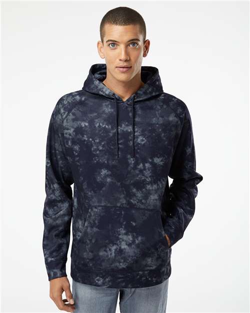 Navy Tie Dye Performance Raglan Pullover Sweatshirt - 8670