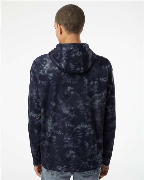 Navy Tie Dye Performance Raglan Pullover Sweatshirt - 8670