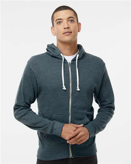 Navy Triblend Triblend Full-Zip Hooded Sweatshirt - 8872
