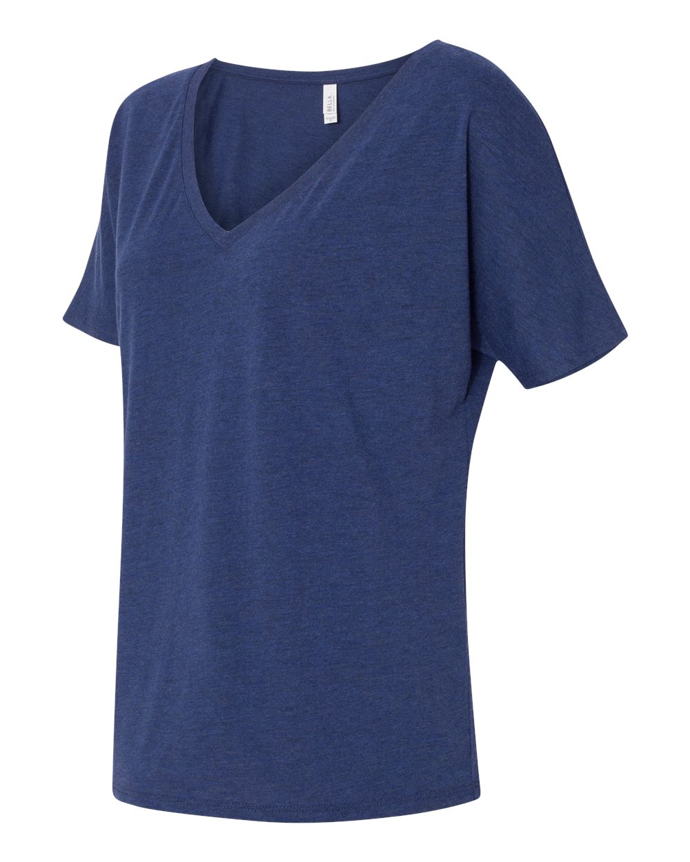 Navy Triblend Women’s Slouchy V-Neck Tee - 8815