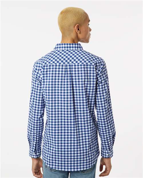 Navy/ White Gingham Technical Stretch Burn Shirt - 3291