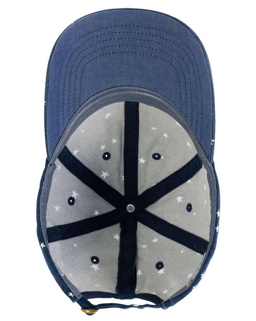 Navy/ White Stars Women's Garment-Washed Fashion Print Cap - HATTIE