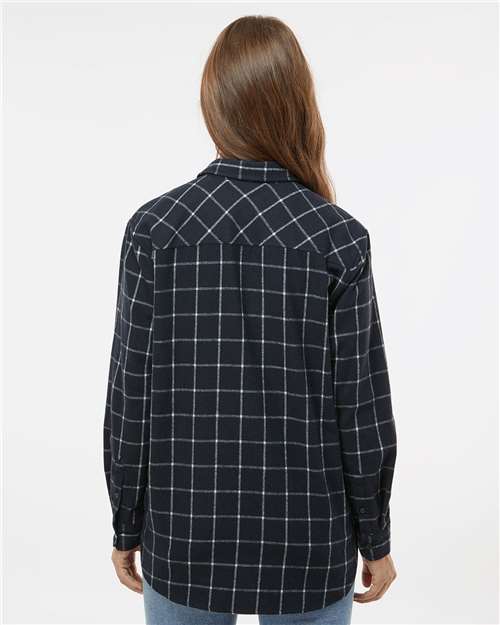 Navy/ White Women's Boyfriend Flannel - 5215