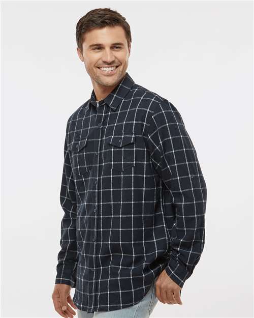 Navy/ White Yarn-Dyed Flannel Shirt - 8210