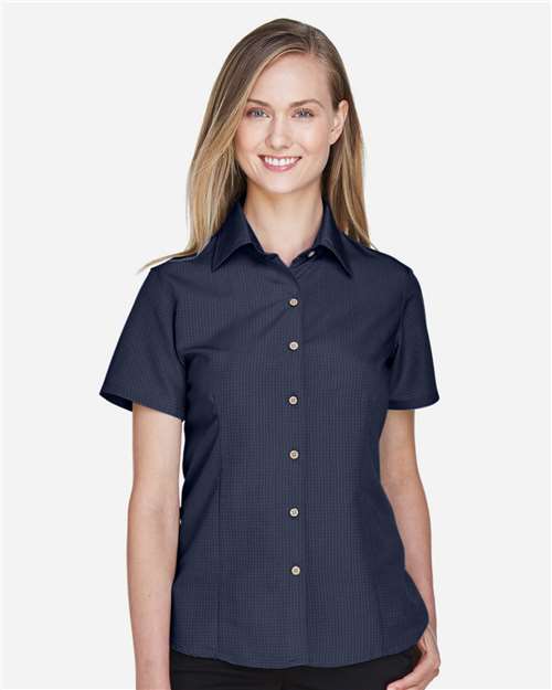 Navy Women's Barbados Textured Camp Shirt - M560W