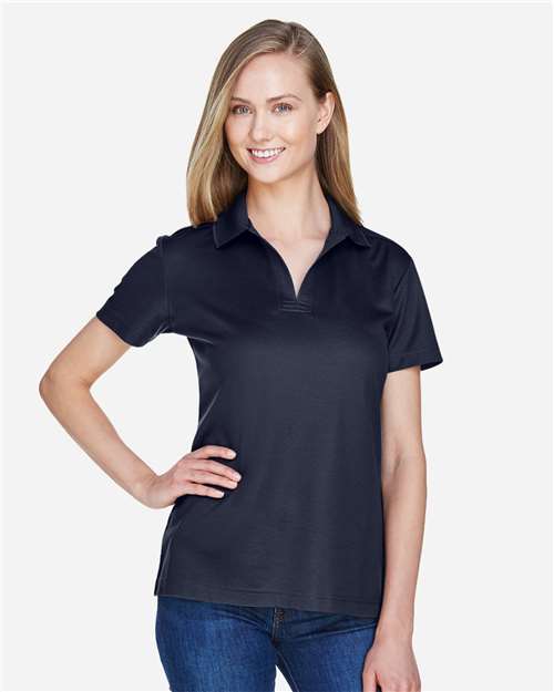 Navy Women's CrownLux Performance® Plaited Polo - DG20W