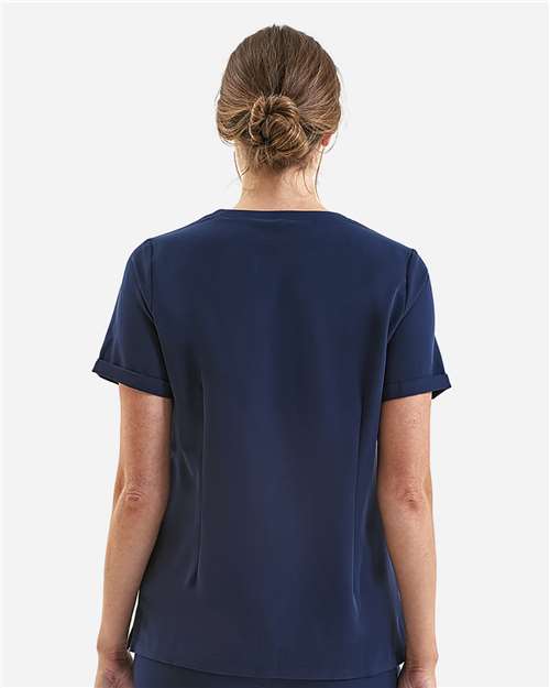 Navy Women's Invincible V-Neck Stretch Scrub Top - NN310