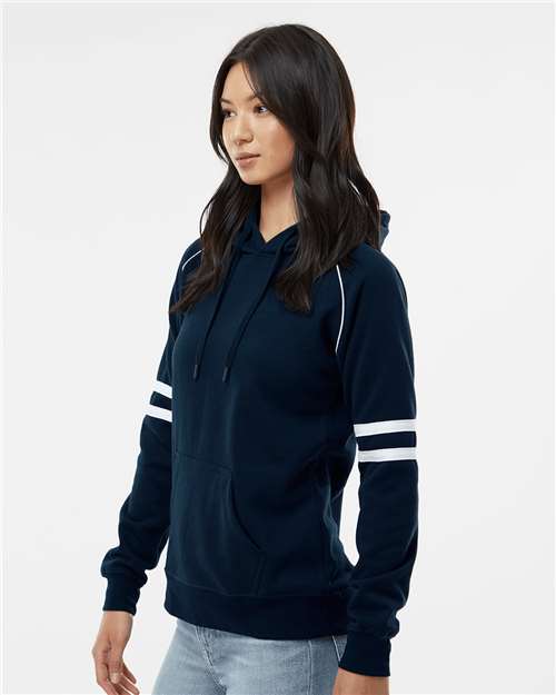 Navy Women's Varsity Fleece Piped Hooded Sweatshirt - 8645