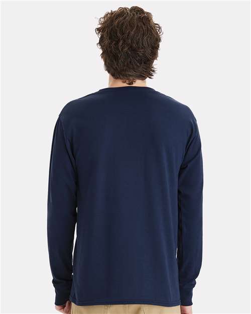 Navy Workwear Long Sleeve Pocket T-Shirt - W120