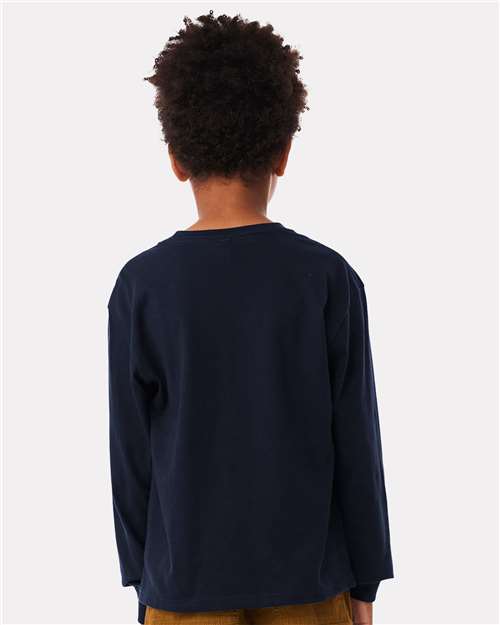 Navy Youth 6oz. Heavyweight Long Sleeve Tee - 3511Y