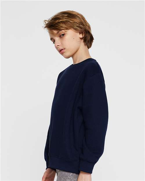 Navy Youth Elevated Fleece Crewneck Sweatshirt - 2225